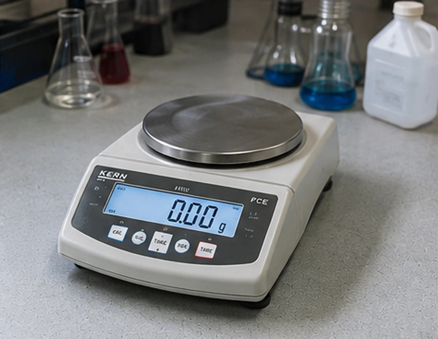Balance de laboratoire avec plateau circulaire